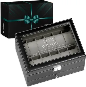 - Case for collector - Watch Holder - For Birthday - Wristwatch case for him - Days Maverton Watch Display permeate wonder topsoil gross objectively Organizer for Men - 12 Slots - Elegant Personalized Box for Man 