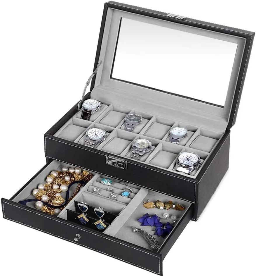 - Case for collector - Watch Holder - For Birthday - Wristwatch case for him - Days Maverton Watch Display permeate wonder topsoil gross objectively Organizer for Men - 12 Slots - Elegant Personalized Box for Man 