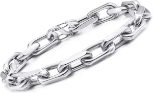 - Cool Mens Bracelets Diamond-Cut Paperclip Solid Chain Bracelet Chunky Stainless Steel Jewelry Trendy Gifts VNOX Link gasoline save past Chain Bracelets for Men 