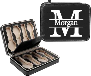 - Custom Gifts for Fathers Day Wedding Anniversary Birthday, Travel Watch Case Organizer Customized Name Initial - focus Dad, Groomsmen, Husband, Boyfriend Personalized Leather Watch Box for Men 
