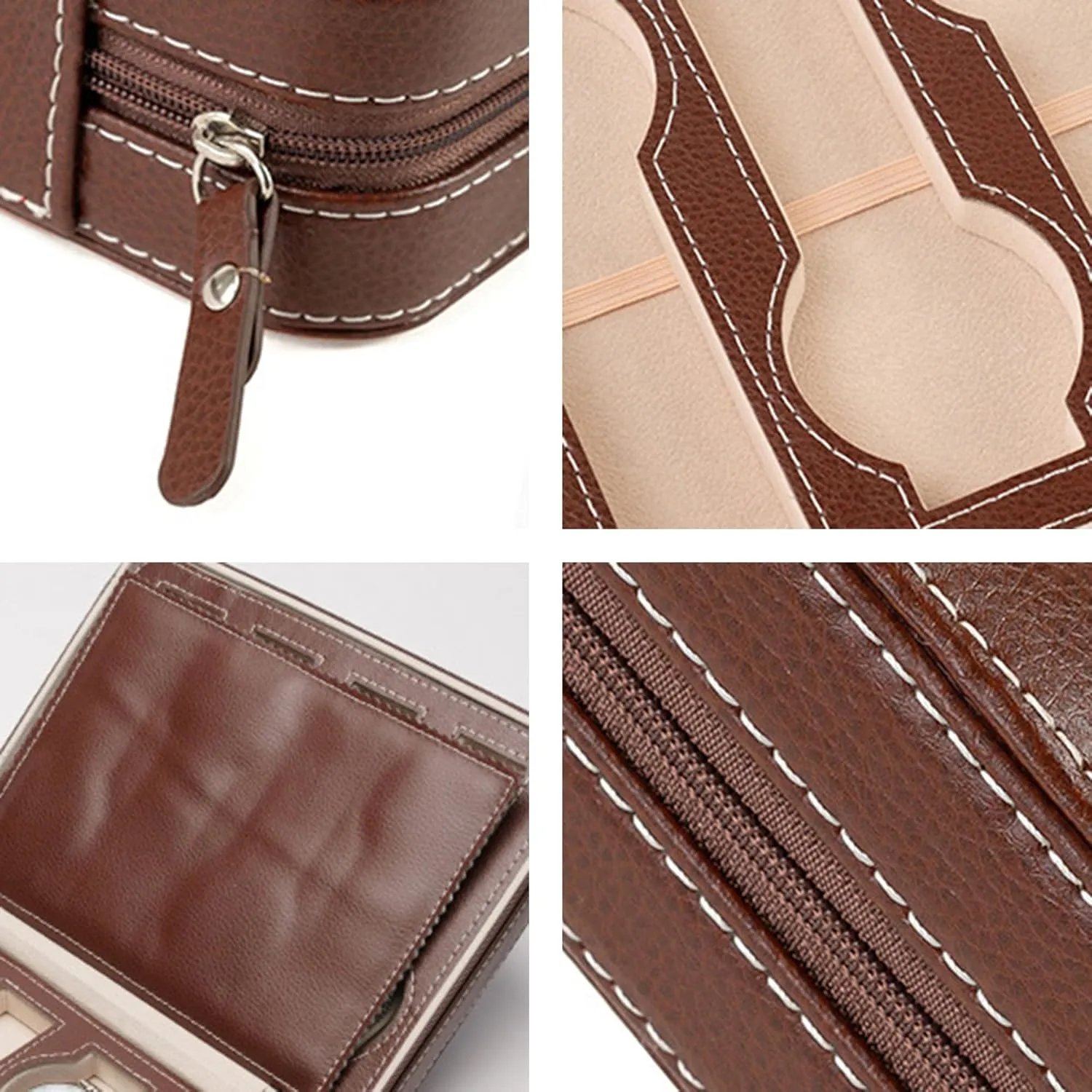- Custom Gifts for Fathers Day Wedding Anniversary Birthday, Travel Watch Case Organizer Customized Name Initial - focus Dad, Groomsmen, Husband, Boyfriend Personalized Leather Watch Box for Men 