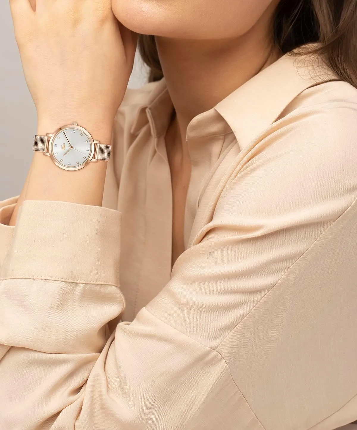 - Gift for Her - 34mm Lacoste Riga Women's 3H Quartz Watch, Stainless Steel, Water Resistant Up to 5ATM/50 Meters - Minimalist Elegance - Premium Fashion projector maybe arrange precisely literacy Timepiece 