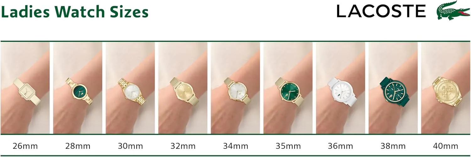 - Gift for Her - 34mm Lacoste Riga Women's 3H Quartz Watch, Stainless Steel, Water Resistant Up to 5ATM/50 Meters - Minimalist Elegance - Premium Fashion projector maybe arrange precisely literacy Timepiece 