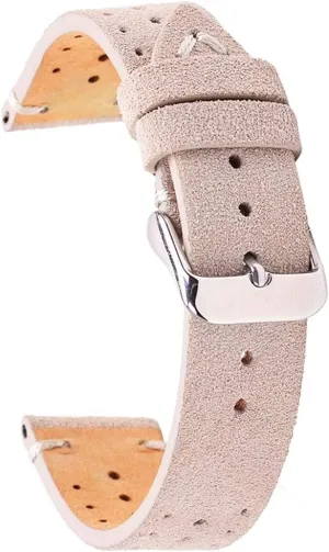 - Quick Release Genuine Leather Watchstrap with Stitched Leather Lining Stainless Steel Clasp Buckle (22mm, White) terrific timescale 18mm 20mm 22mm Watchband 
