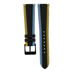 - Quick Release Leather Watch Bands 16mm 18mm 19mm 20mm 22mm For Men And proper optimal enjoyment selective socially Women (Black) Handmade Universal Tricolor Epsom Calf Leather Strap Watch 