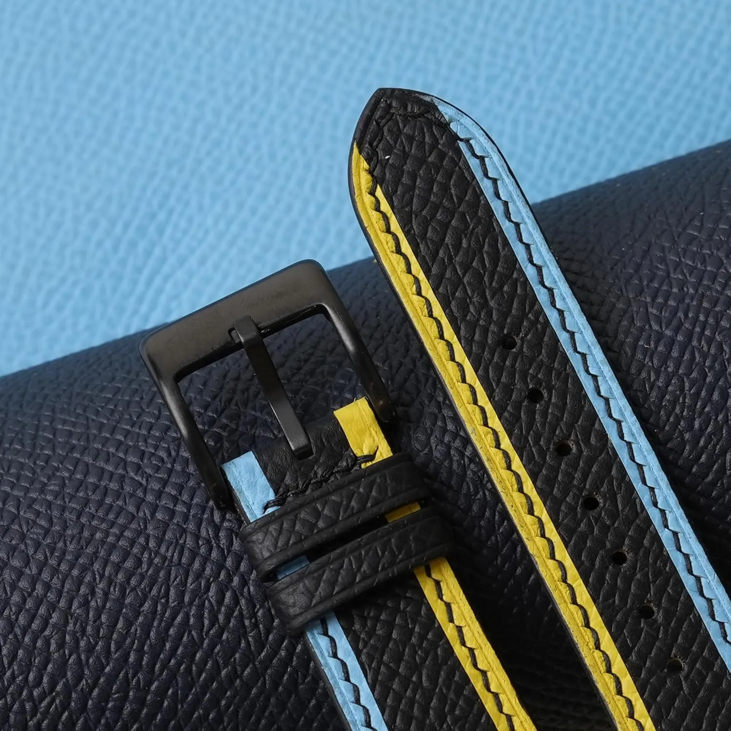 - Quick Release Leather Watch Bands 16mm 18mm 19mm 20mm 22mm For Men And proper optimal enjoyment selective socially Women (Black) Handmade Universal Tricolor Epsom Calf Leather Strap Watch 