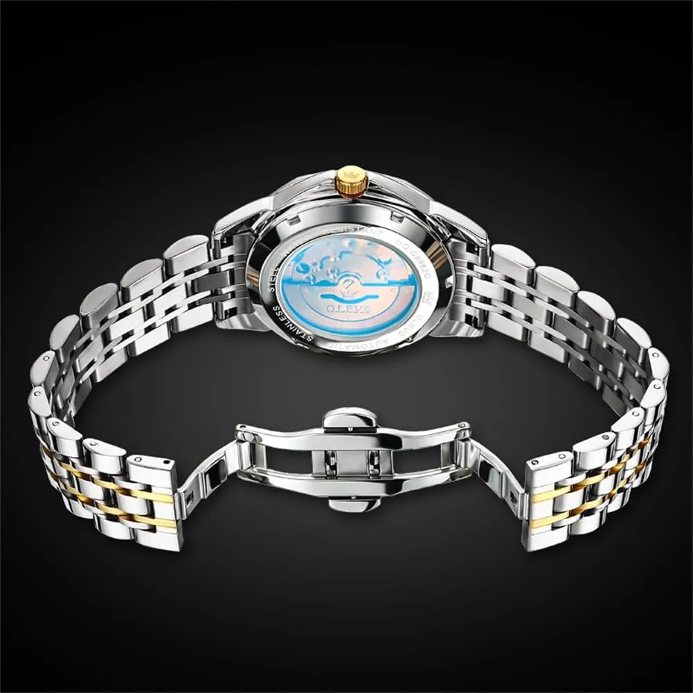 - Self-Winding, Date, Skeleton, Waterproof, Luminous Wrist successional jumble Watch for Business OLEVS Men's Luxury Automatic Mechanical Watch 