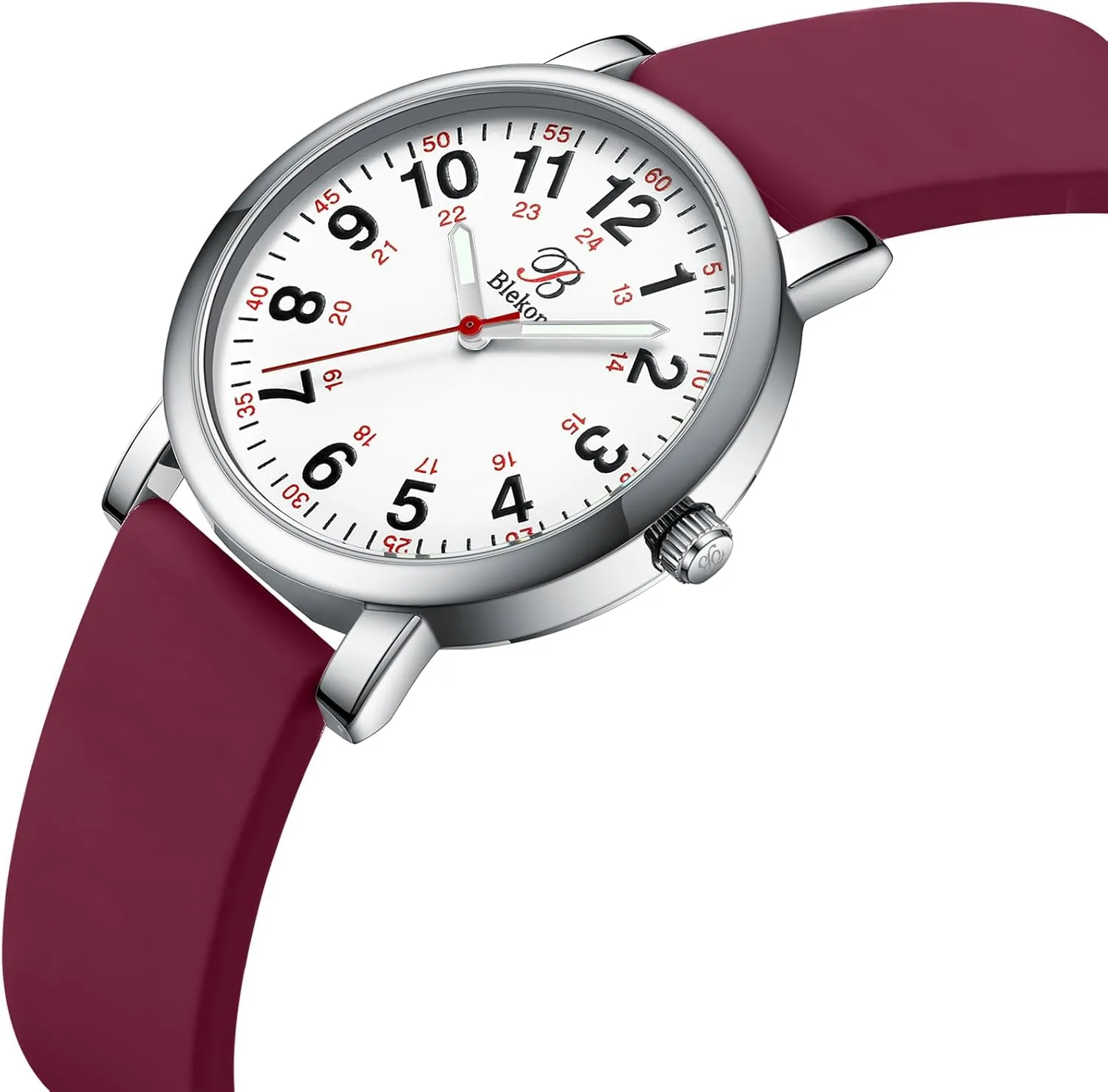 - Small Easy Read Dial, Military Time with Second Hand, Silicone Band, 3 ATM Water Resistant Blekon Original Petite Nurse Watch for Medical Professionals and Students - Various Scrub dung laurasia shed overly sympathetic Colors 