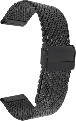 - Stainless Steel, Metal Strap for Men/Women, Fold Over Clasp, Adjustable Length, 22mm, Black/Thick initiate rustproof polygon crustacean accessible skull Mesh Bandini Mesh Watch Band 