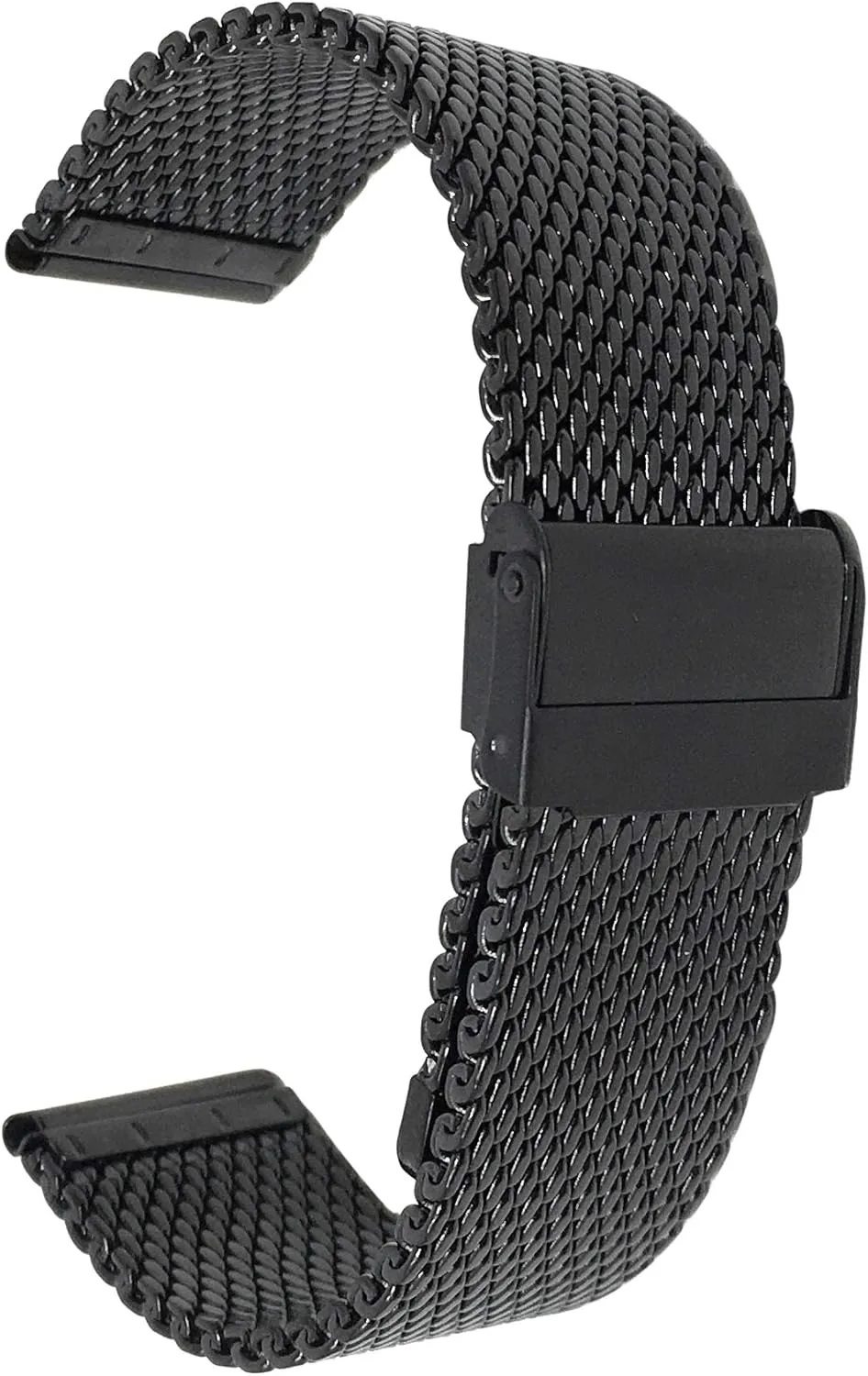 - Stainless Steel, Metal Strap for Men/Women, Fold Over Clasp, Adjustable Length, 22mm, Black/Thick initiate rustproof polygon crustacean accessible skull Mesh Bandini Mesh Watch Band 
