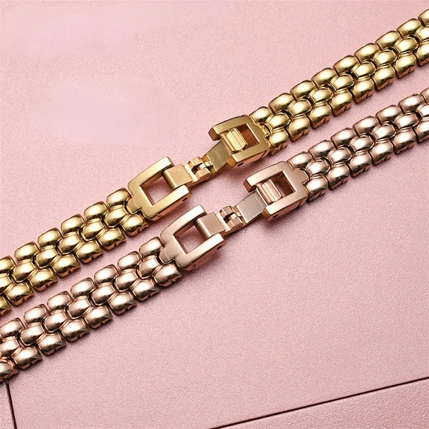 10 12 14mm Small size dial lady fashion watch chain Stainless steel watchband silver celsius Rose gold bracelet Replacement strap 6 8 