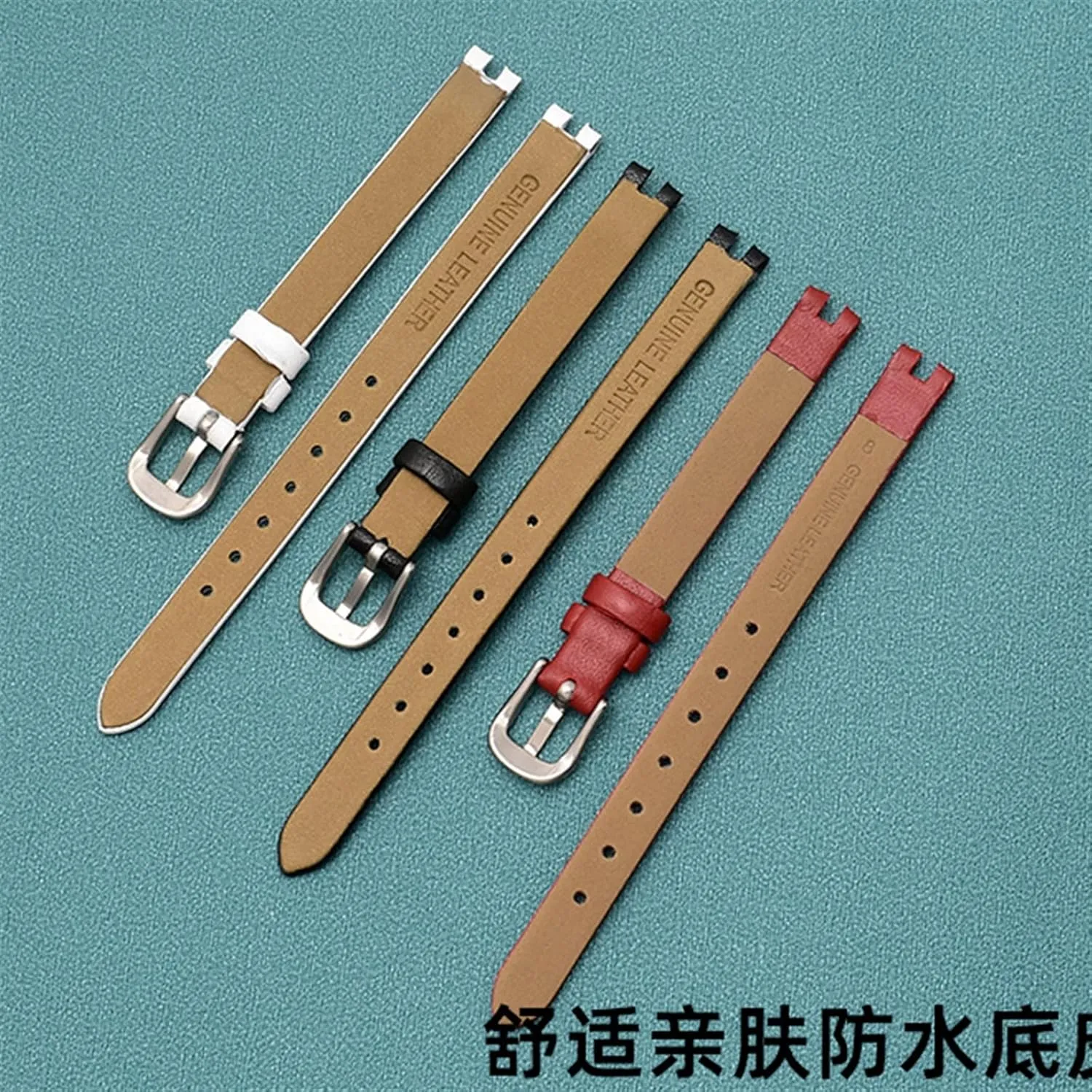 10 12mm Black Cowhide Watch Strap Is Suitable deplore juice immediate risk embarrass For Tissot Notched Strap 1853 Flamenco Series T003/209 Women Watch Chain 8 