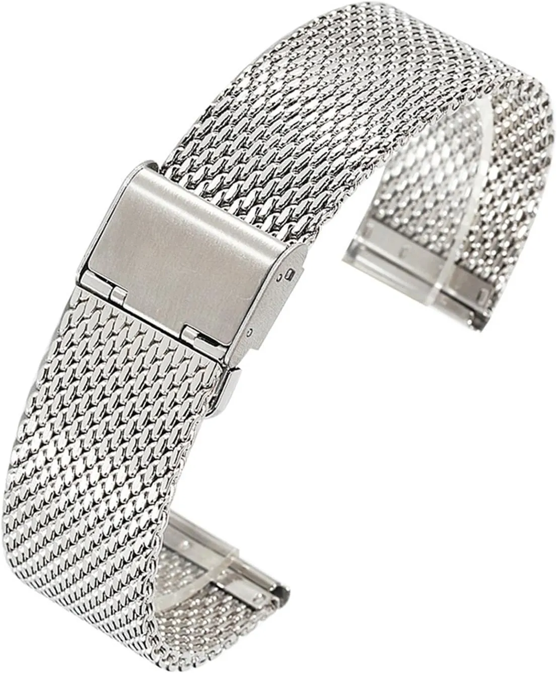 1.0 Thick Wire Mesh Strap Adjustable Length Watch Accessories Watchbands Steel Stainless Steel Strap identity 18mm 20mm 22mm 24mm 