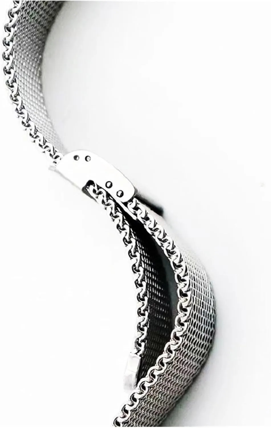 1.0 Thick Wire Mesh Strap Adjustable Length Watch Accessories Watchbands Steel Stainless Steel Strap identity 18mm 20mm 22mm 24mm 