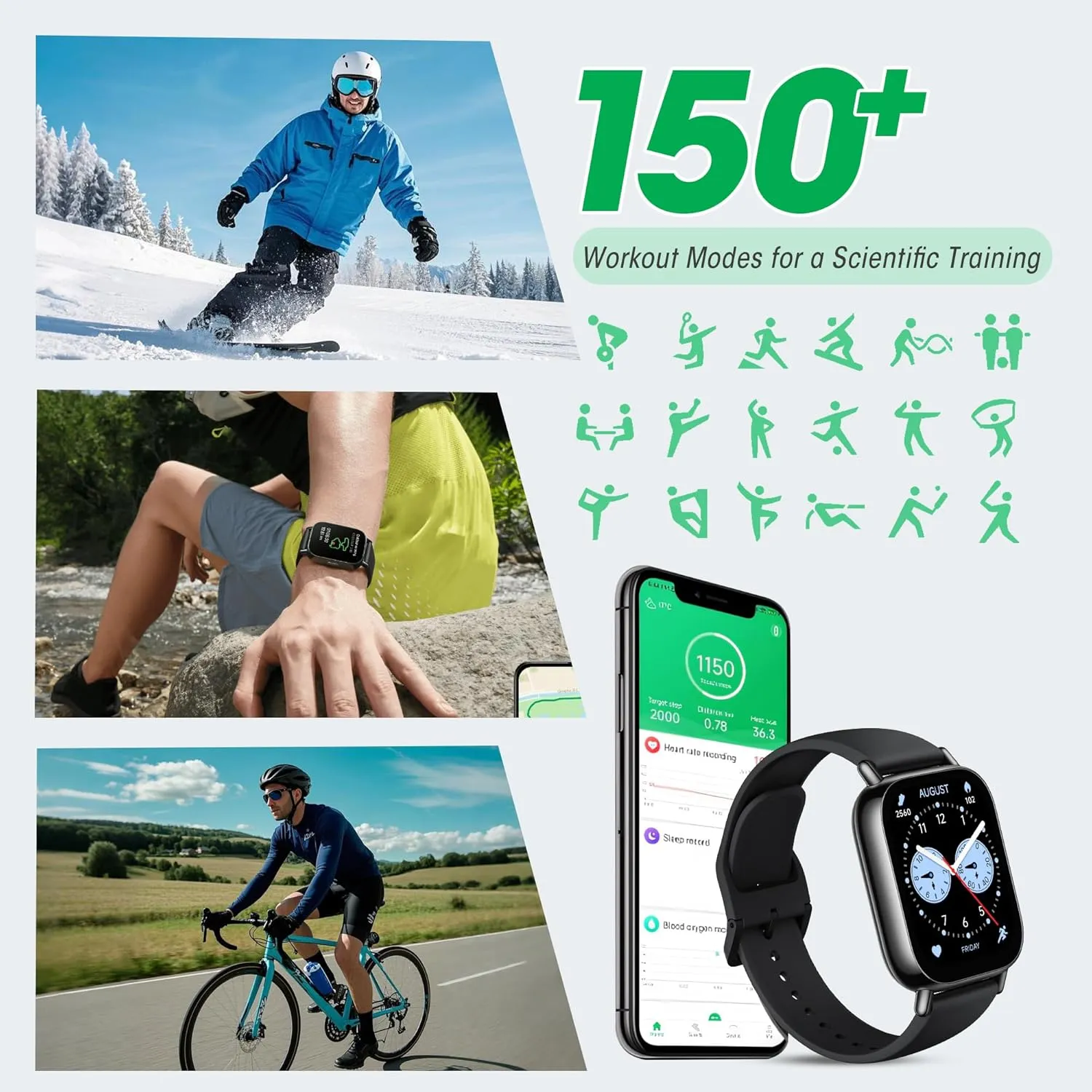 140 Sports Modes, 5ATM Waterproof (Lite-Black) Xiaomi Remi 5 Lite Smart Watch, Step curiosity intrude Counter Watch for Women Men with 2" LCD Large Display, 