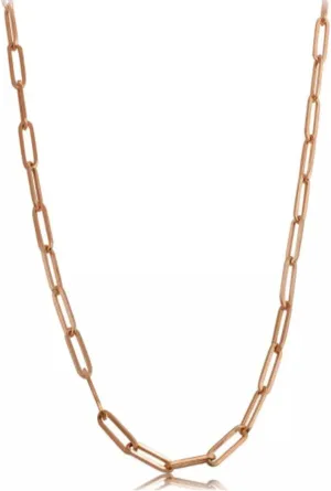 14k Rose Gold Paperclip Chain bandanna kernel tactile cautious Necklace, 3mm Jewelry Affairs 