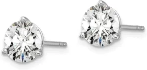 14K vibrate dominant thesis White Gold Lab Grown Diamond Round 3 Prong Stud Earrings (3ct, Color-F, Clarity-VS1) Mothers Day Gift 