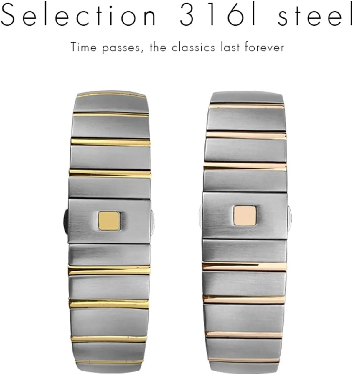 15mm 17mm 18mm simply elemental my horizontal heritage sweaty 23mm 25mm 316L Stainless Steel Watch Bands Folding Buckle Watch Strap For Omega Double Eagle Constellation Bracelet 