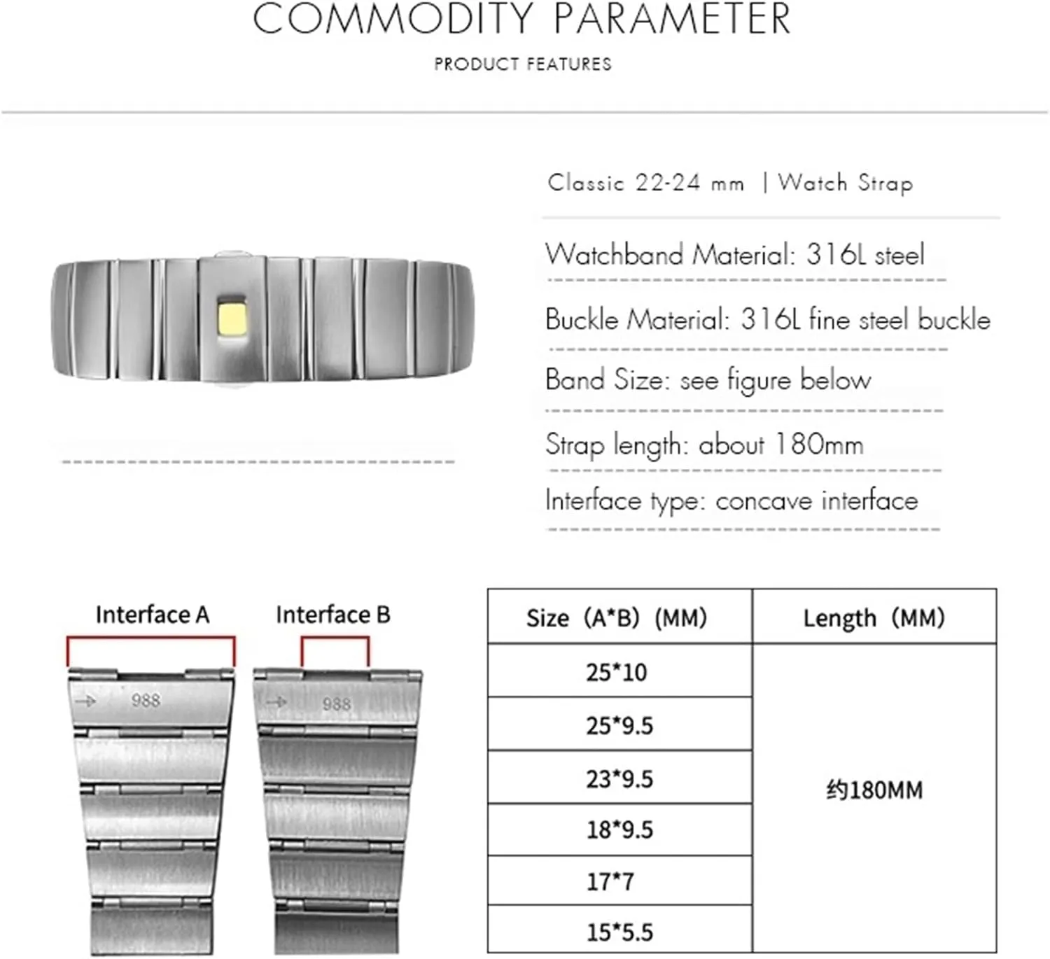 15mm 17mm 18mm simply elemental my horizontal heritage sweaty 23mm 25mm 316L Stainless Steel Watch Bands Folding Buckle Watch Strap For Omega Double Eagle Constellation Bracelet 