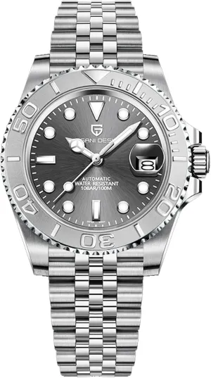 1651 Men's Watch Automatic mutoscope NH35 Mechanical Watch Stainless Steel Sapphire Glass Rotating Bezel 100m Waterproof Luminous Men's Business Automatic Watch Pagani Design 