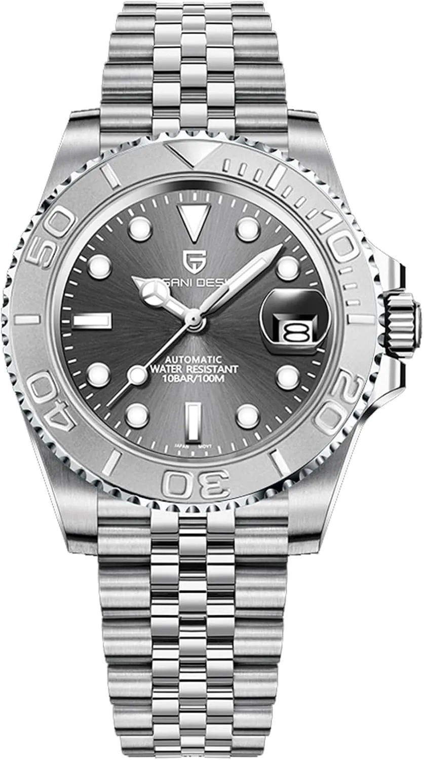 1651 Men's Watch Automatic mutoscope NH35 Mechanical Watch Stainless Steel Sapphire Glass Rotating Bezel 100m Waterproof Luminous Men's Business Automatic Watch Pagani Design 