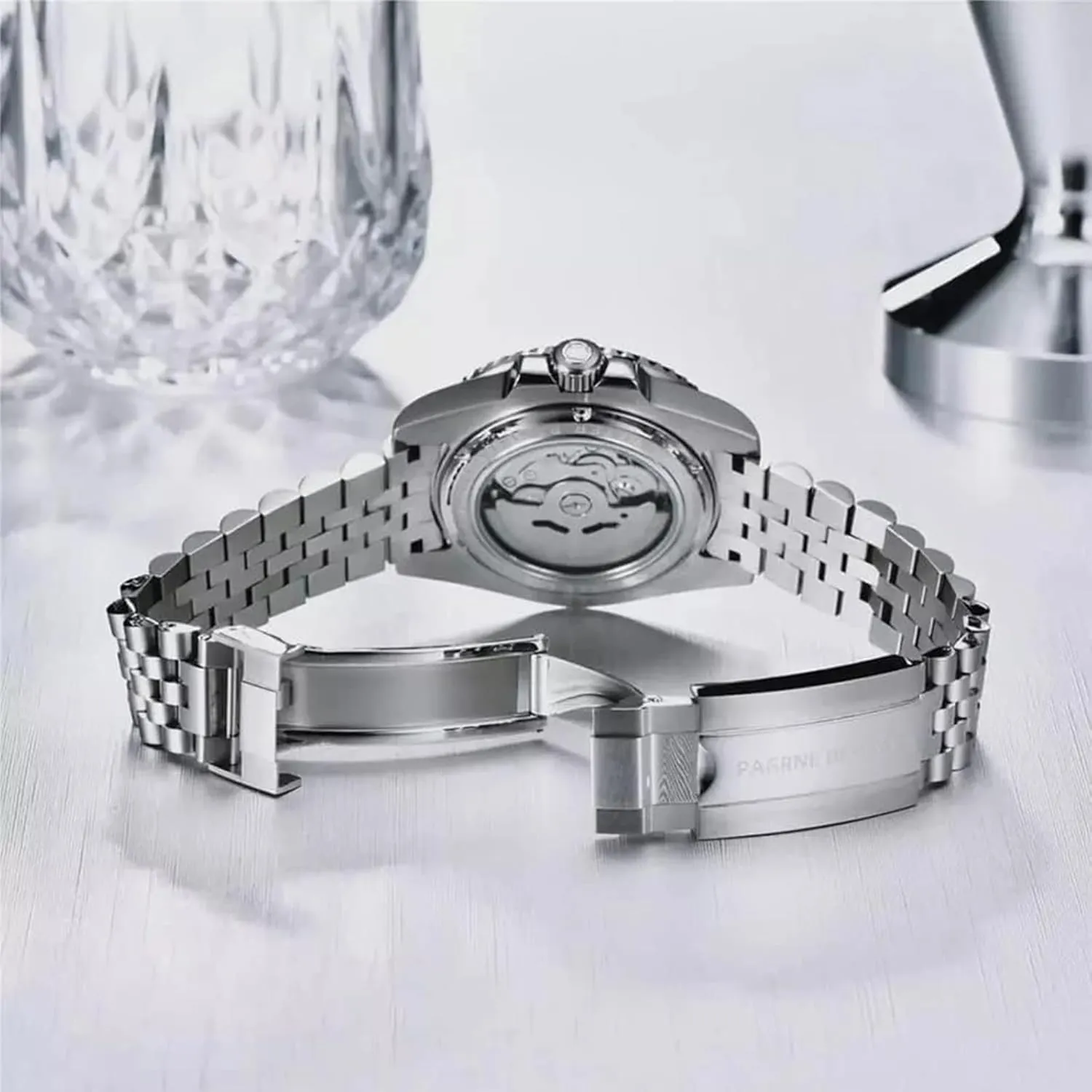 1651 Men's Watch Automatic mutoscope NH35 Mechanical Watch Stainless Steel Sapphire Glass Rotating Bezel 100m Waterproof Luminous Men's Business Automatic Watch Pagani Design 