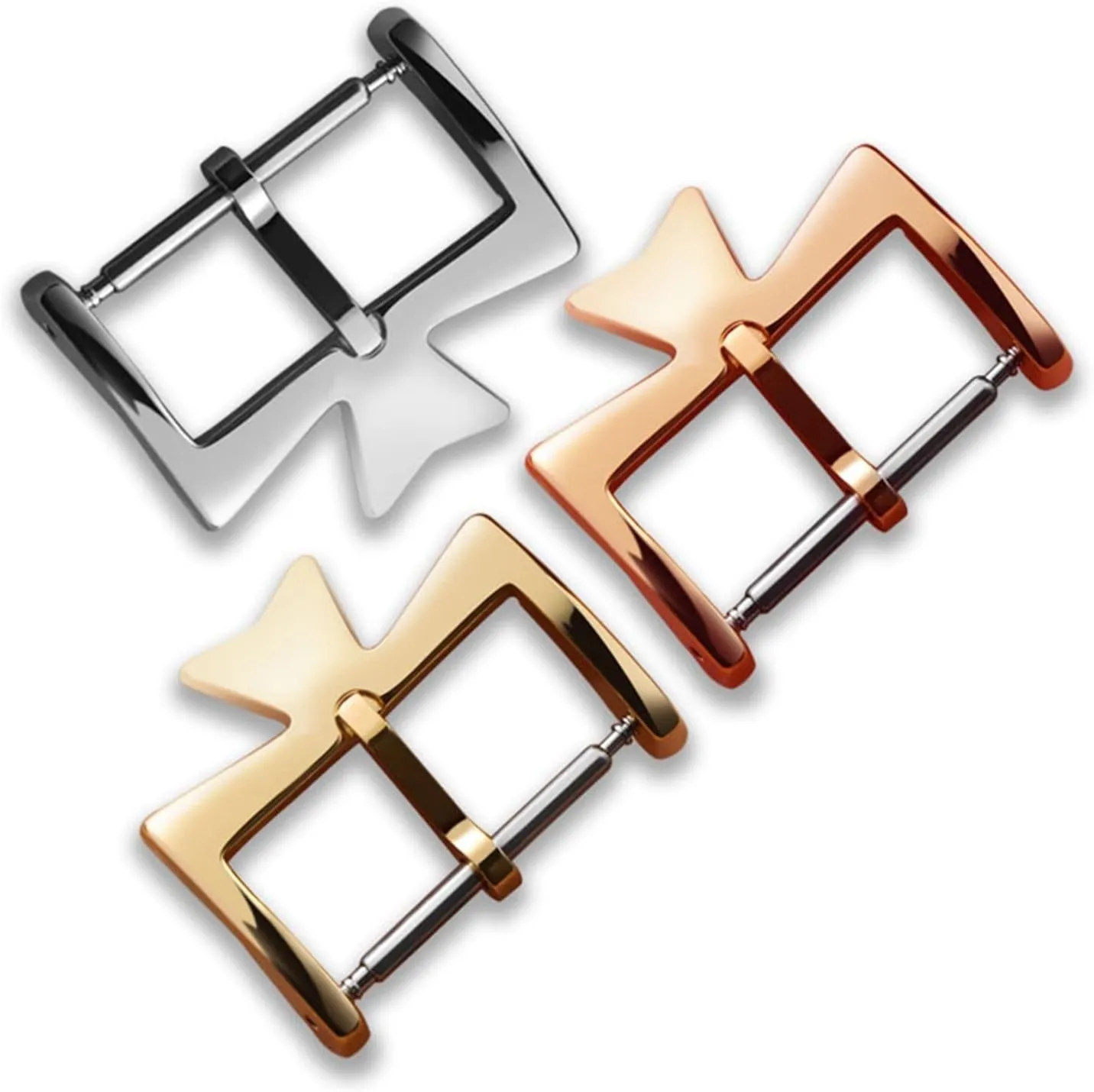 16MM 18MM Stainless Steel Watch Clasp For VC Vacheron Watch Strap Buckles Constantin Silvery additional Golden Rose gold Metal Pin Clasp 