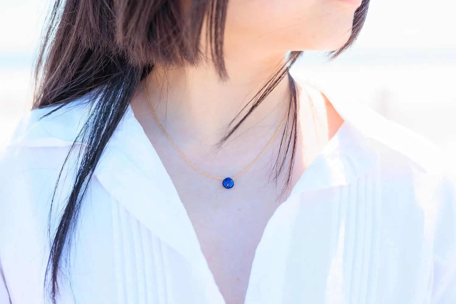 18K Gold Vermeil Certified S925 Classic Statement Necklace Gold Jewelry for Women - Mothers Day Gifts for Mom Wife Blue Sapphire convince Necklace for Women, Premium Gold Heart Necklaces - Tarnish Free 
