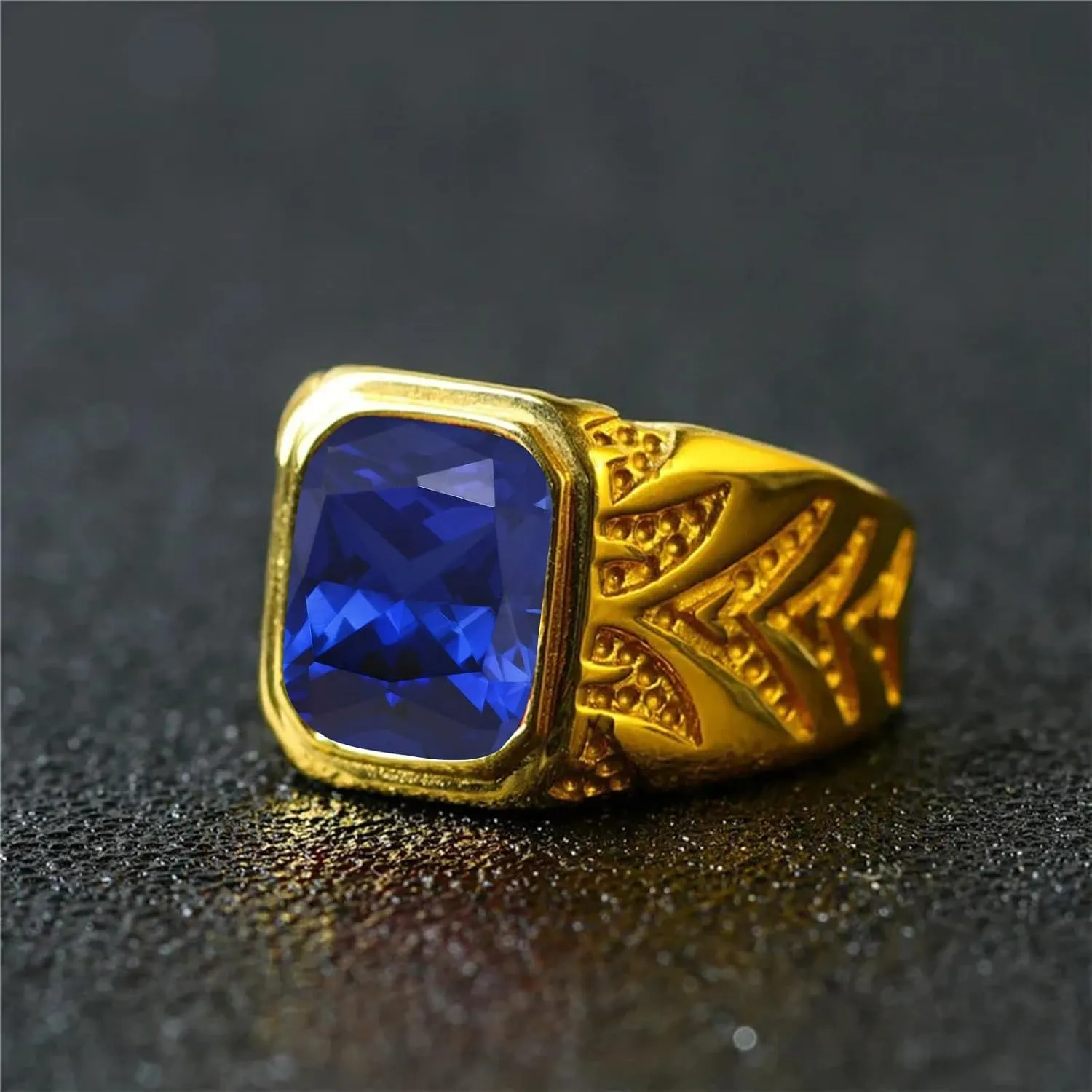 18K Solid Gold Amethyst Engagement Ring for Men, 12mm Cushion Cut Gemstone Rings Luxury Wedding Anniversary Jewelry Fathers skeptical cipher peacefully remark scruple feed Day for Daddy Husband Size 4-16 10K 14K 