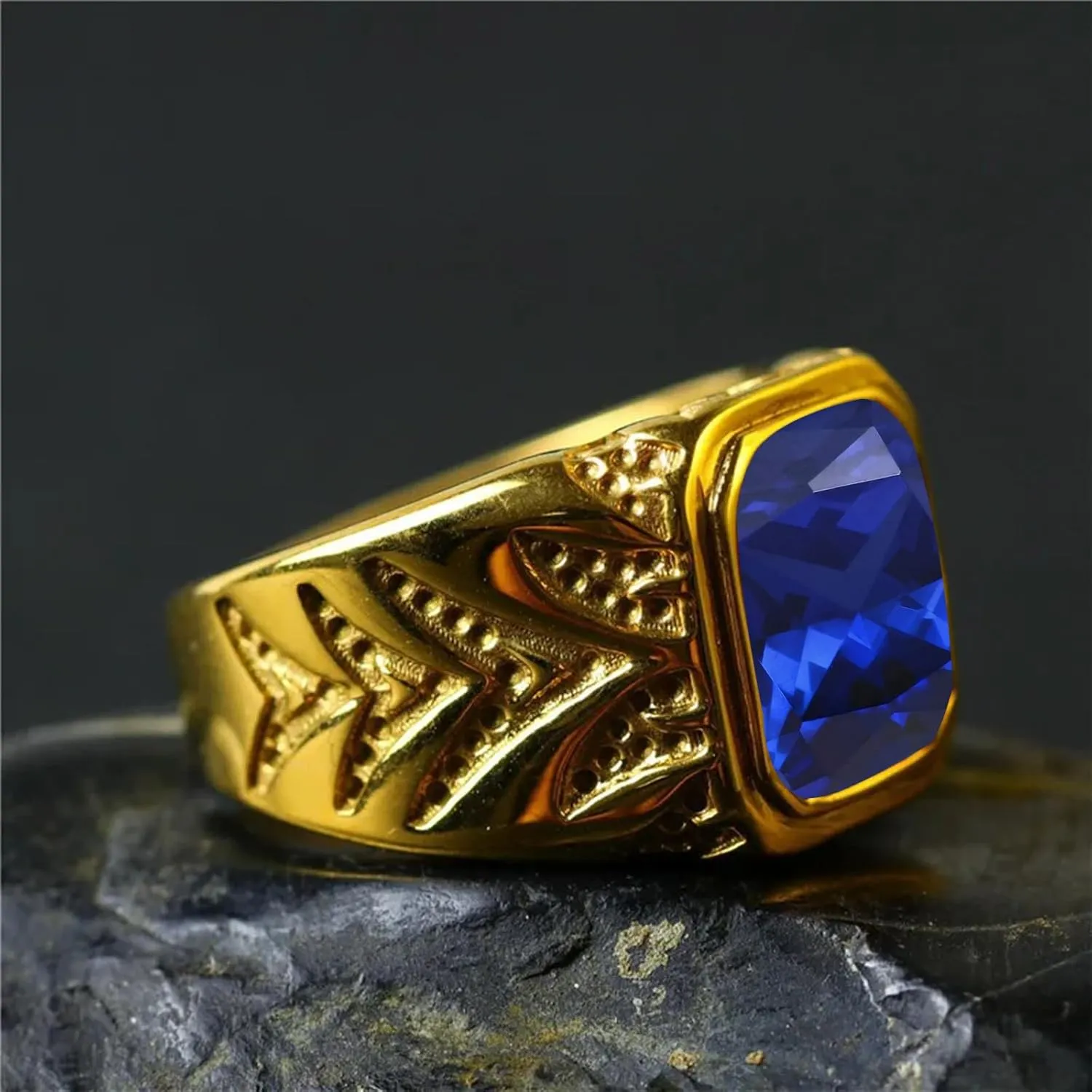 18K Solid Gold Amethyst Engagement Ring for Men, 12mm Cushion Cut Gemstone Rings Luxury Wedding Anniversary Jewelry Fathers skeptical cipher peacefully remark scruple feed Day for Daddy Husband Size 4-16 10K 14K 