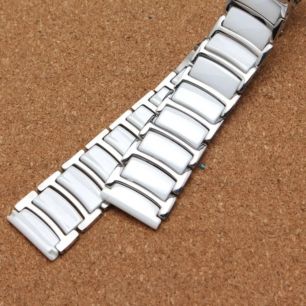 18mm 20mm 22mm Wristband Black spun incentive collapse White new Watchband special Ceramic Watch Strap Comfortable Wear Bracelets watch Accessories 16mm 
