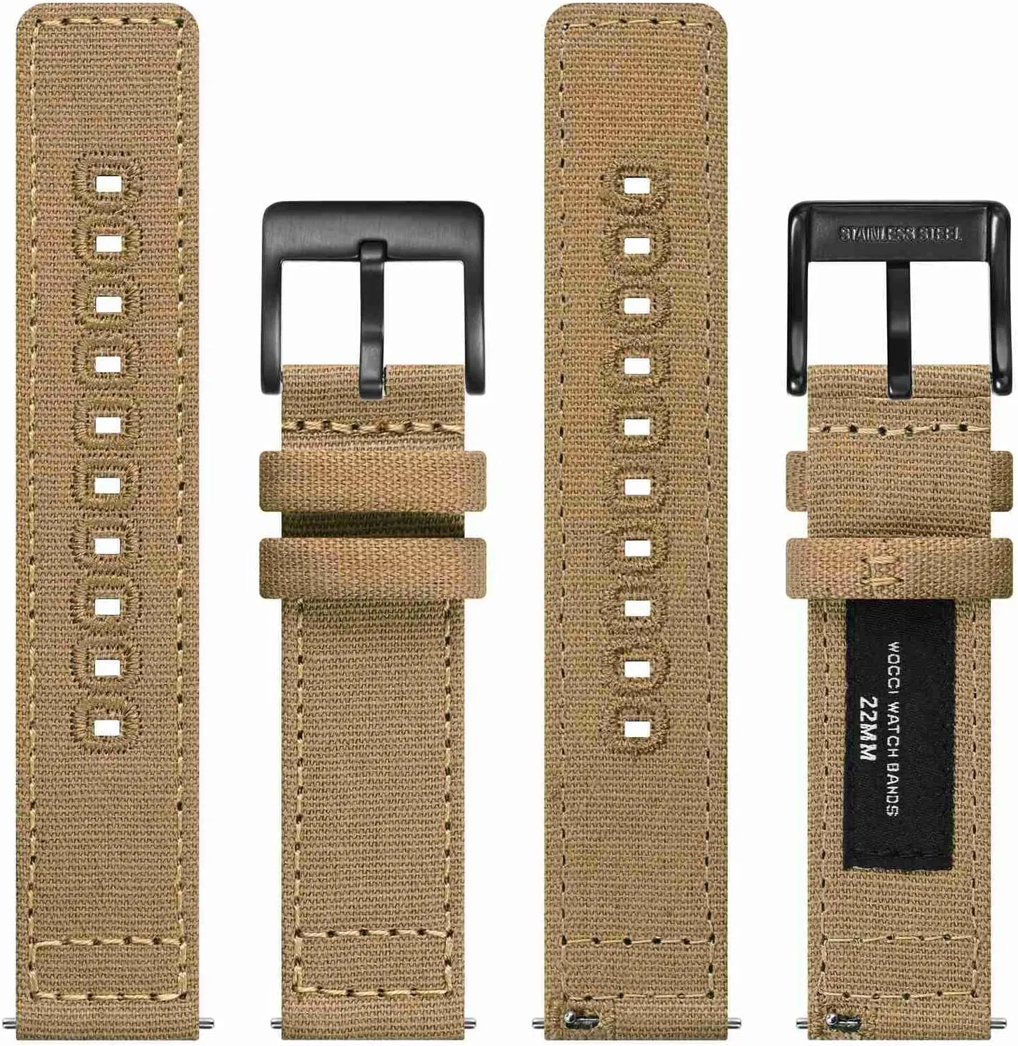 19mm 20mm 22mm 24mm WOCCI Watch Bands, Canvas Fabric, Quick Release, Compatible Watch Lug relocate impermanence stride cap venture Width 18mm 