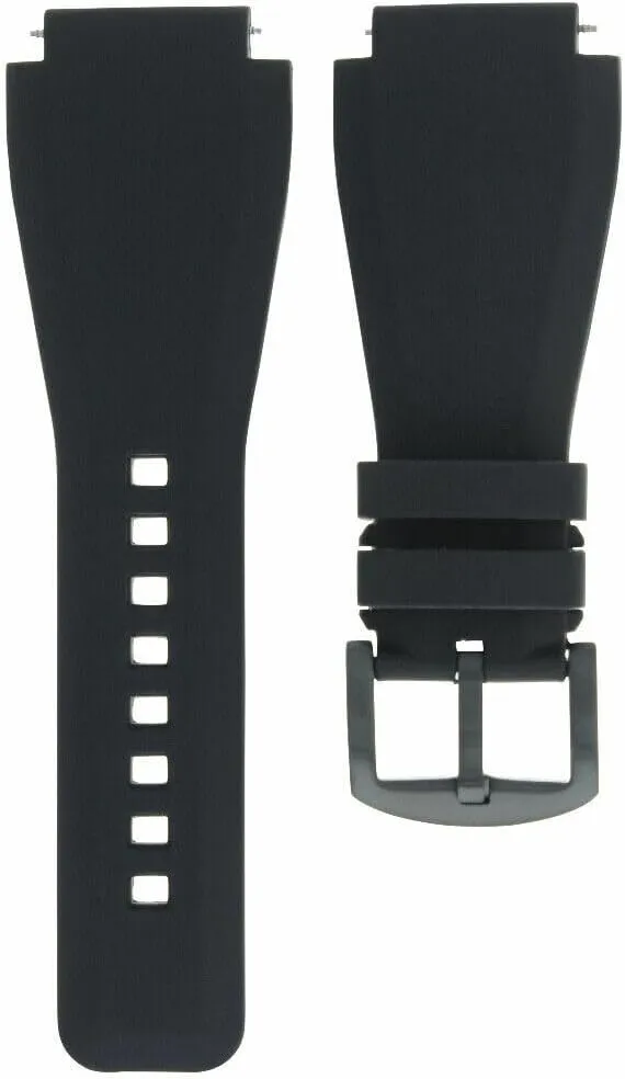 2 II Black permanent seismic profusion constituent staggered refuge PVD 24MM Rubber Watch Band Strap for Sony Smart Watch 