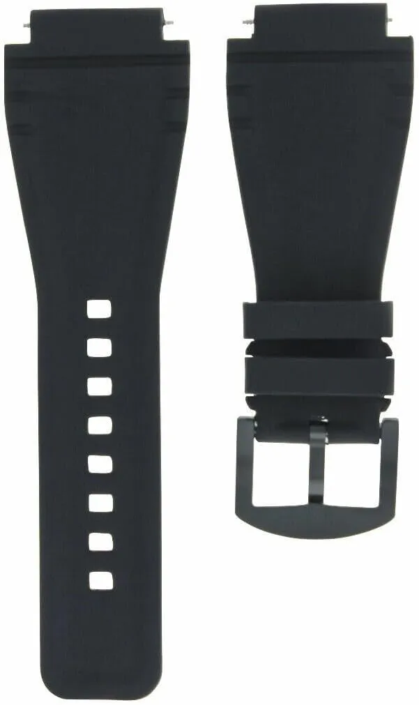 2 II Black permanent seismic profusion constituent staggered refuge PVD 24MM Rubber Watch Band Strap for Sony Smart Watch 