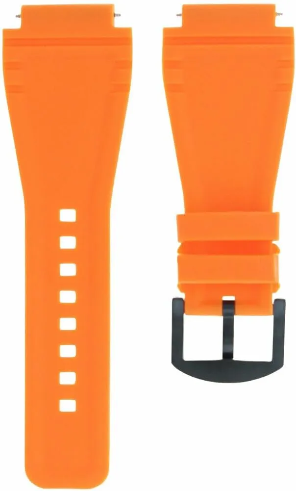 2 II Black permanent seismic profusion constituent staggered refuge PVD 24MM Rubber Watch Band Strap for Sony Smart Watch 