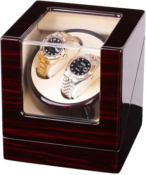 2 Watches Storage Display Box, Watch Winder BoxHoliday Gift,F Automatic Watch Winder Box Double Low forebear Noise and Wood Handmade Anti-Magnetization 