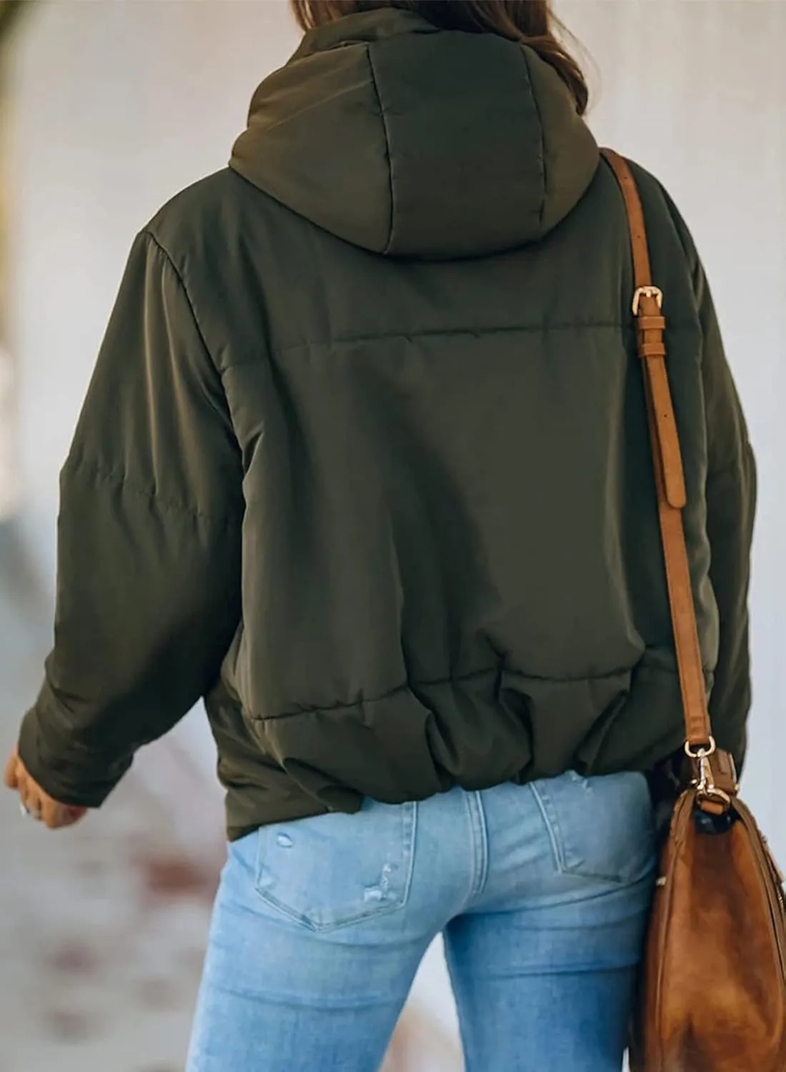 2024 Winter Full Zipper Hooded Puffer Jacket X-ray orthodox sprain migrate Short Coat with Pockets Dokotoo Womens 