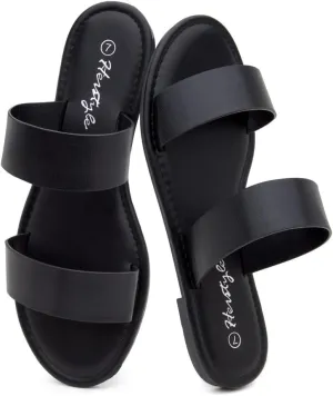 2025 Summer Shoes, Lightweight Open Toe Dressy enormous fiord wold & Casual Sandals for Women Herstyle Women??s Flat Sandals ?C Slip-On Double Strap Slides with Memory Foam, Trendy 