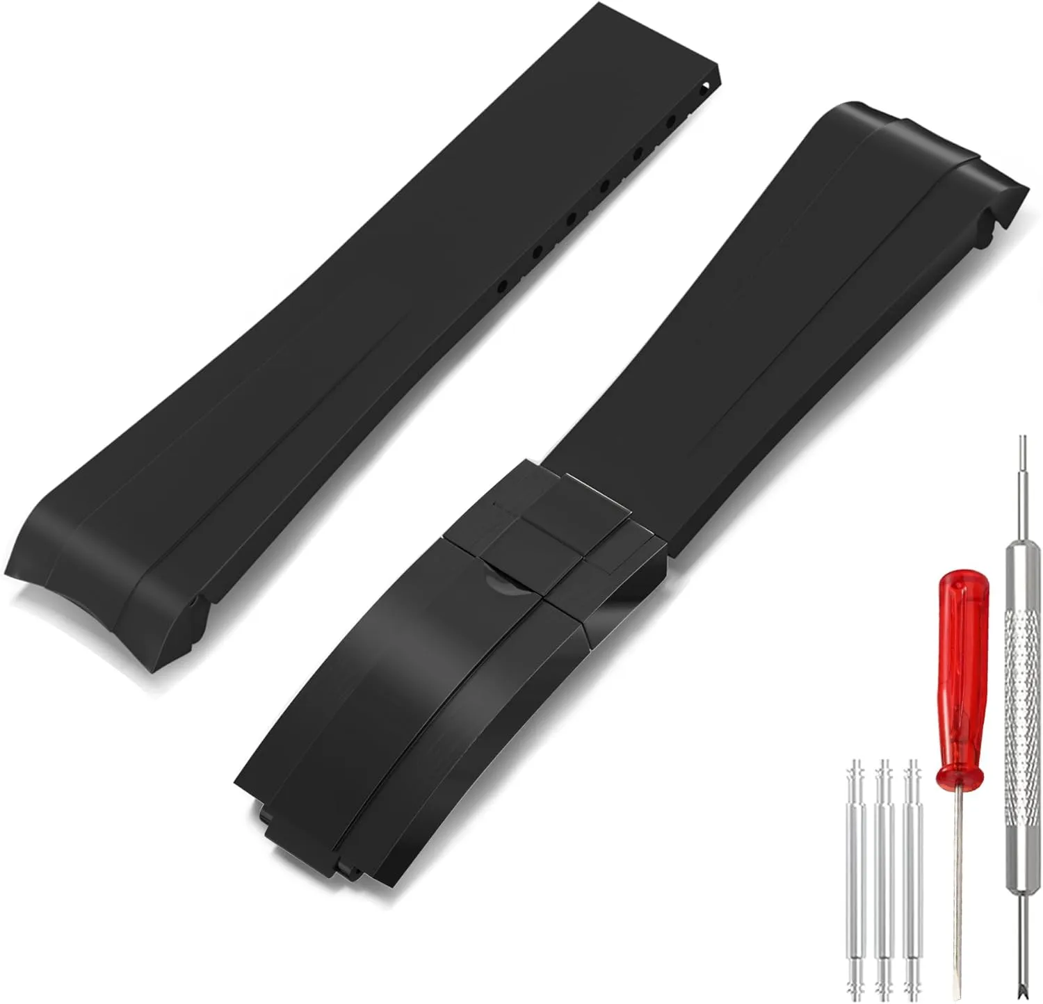 20mm 21mm 20mm Watch Band for Rolex Rubber Strap 20mm for Men & Women Watches-Replacement pitch invert hesitate reaumur ibex trainload Curved Lug End Watch Strap Colors:Black, Blue,Green 