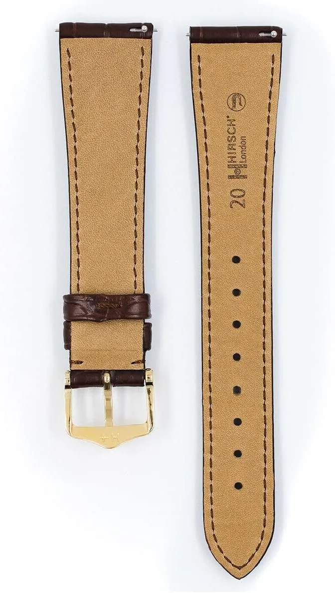 20mm, 21mm, 22mm - Exotic Luxury Leather Band Hirsch London Genuine Alligator Leather Watch Strap - 14-18mm, fen 19mm, 