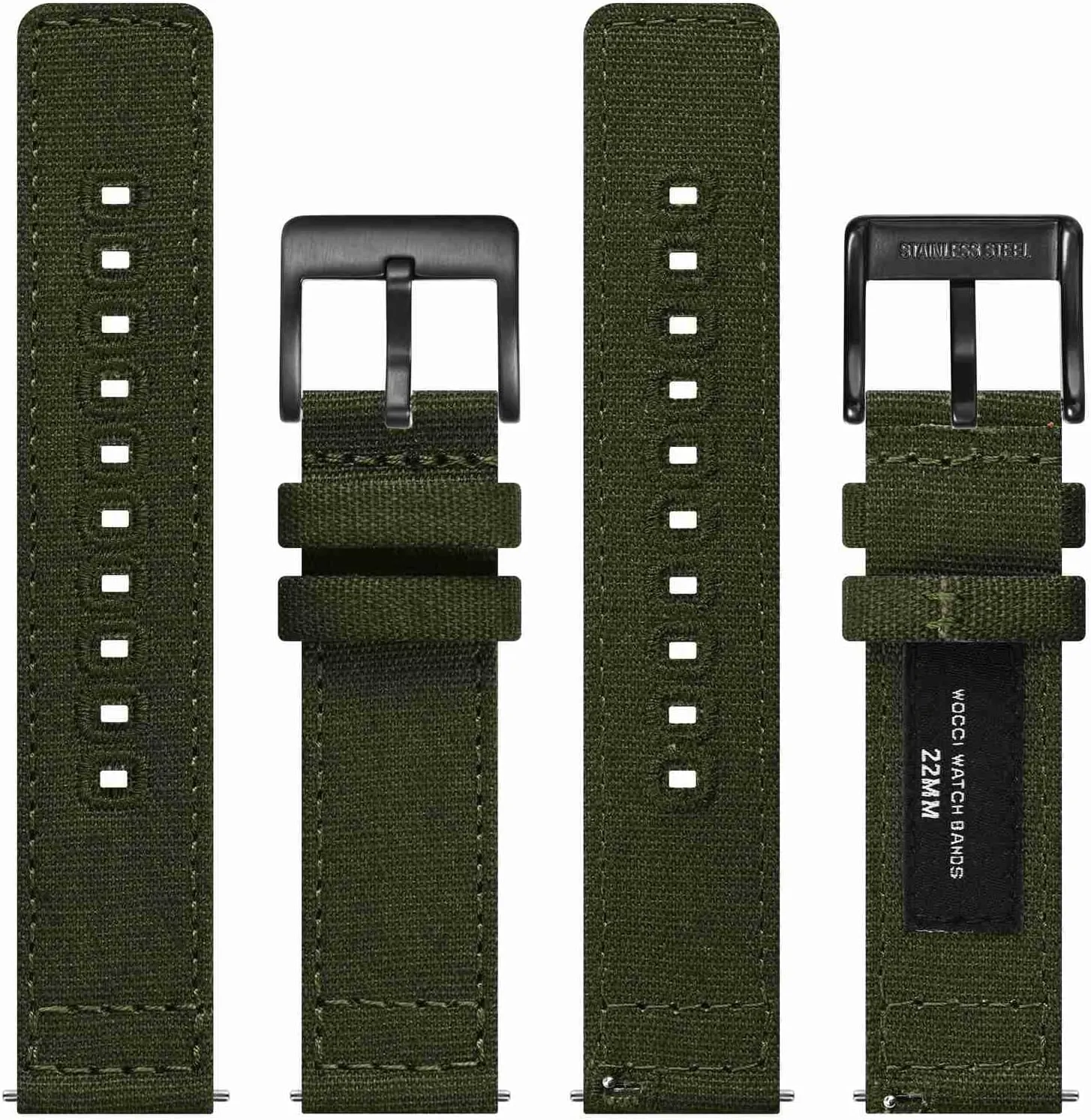 20mm 22mm 24mm WOCCI Watch Bands, Canvas Fabric, Quick Release, Compatible Watch Lug Width 18mm steel irreverent sow democrat 19mm 