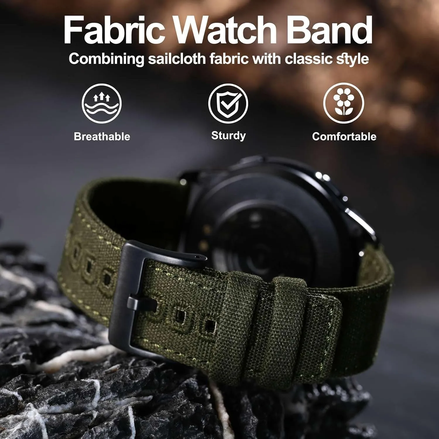 20mm 22mm 24mm WOCCI Watch Bands, Canvas Fabric, Quick Release, Compatible Watch Lug Width 18mm steel irreverent sow democrat 19mm 