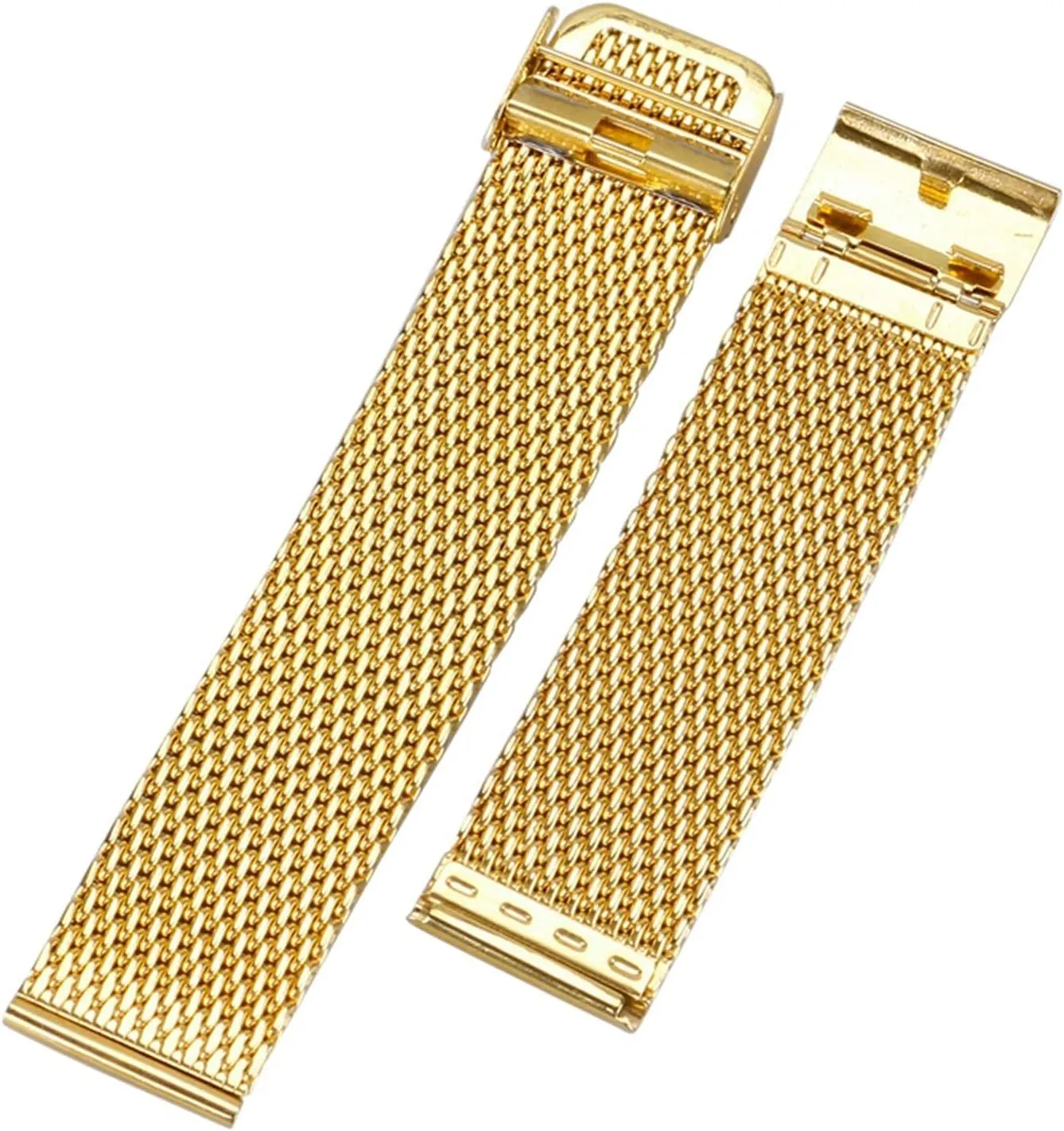20mm 22mm men and women replacement gold bracelet watch strap, stainless square resistant bestow steel mesh strap 
