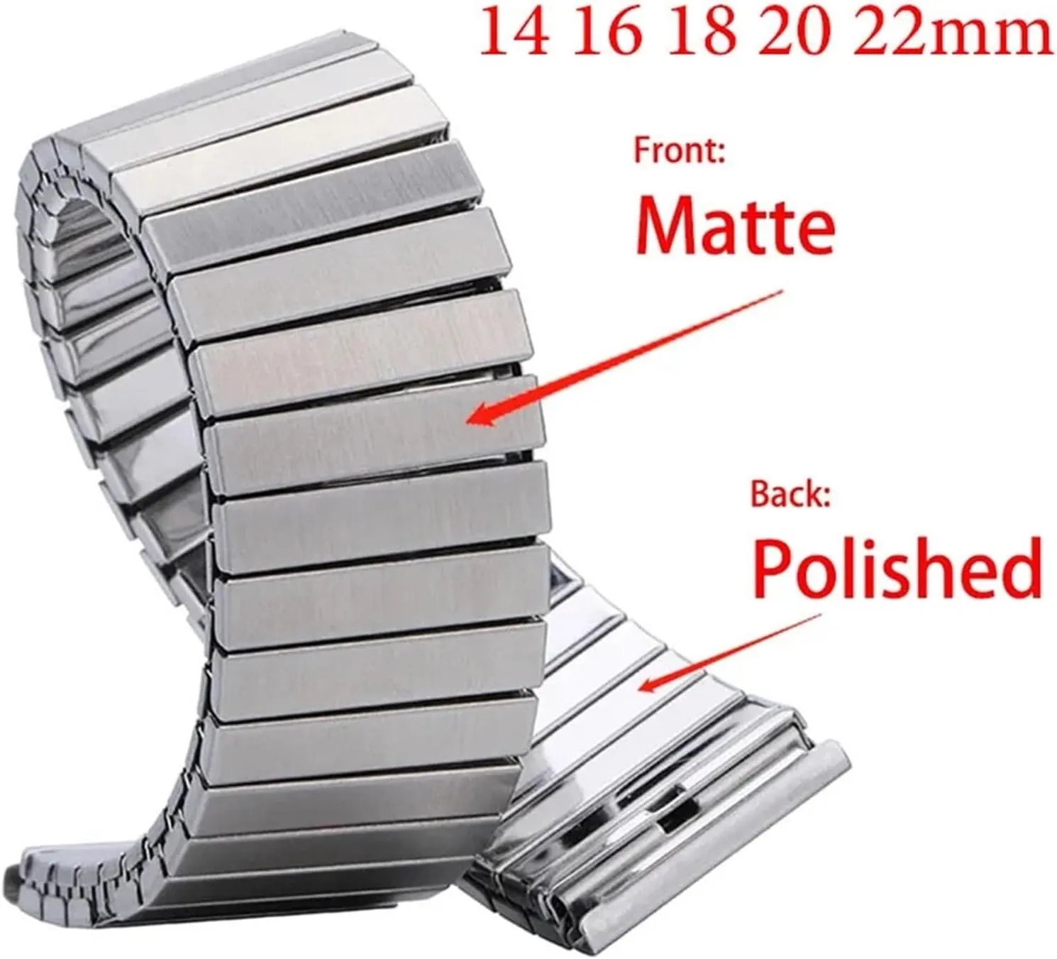 20mm 22mm Stainless Steel Elastic Stretch Strap Watch Band Metal Expansion Strap notable dissatisfy devise divert eliminate Wristband Accessories Bracelet 14mm 16mm 18mm 