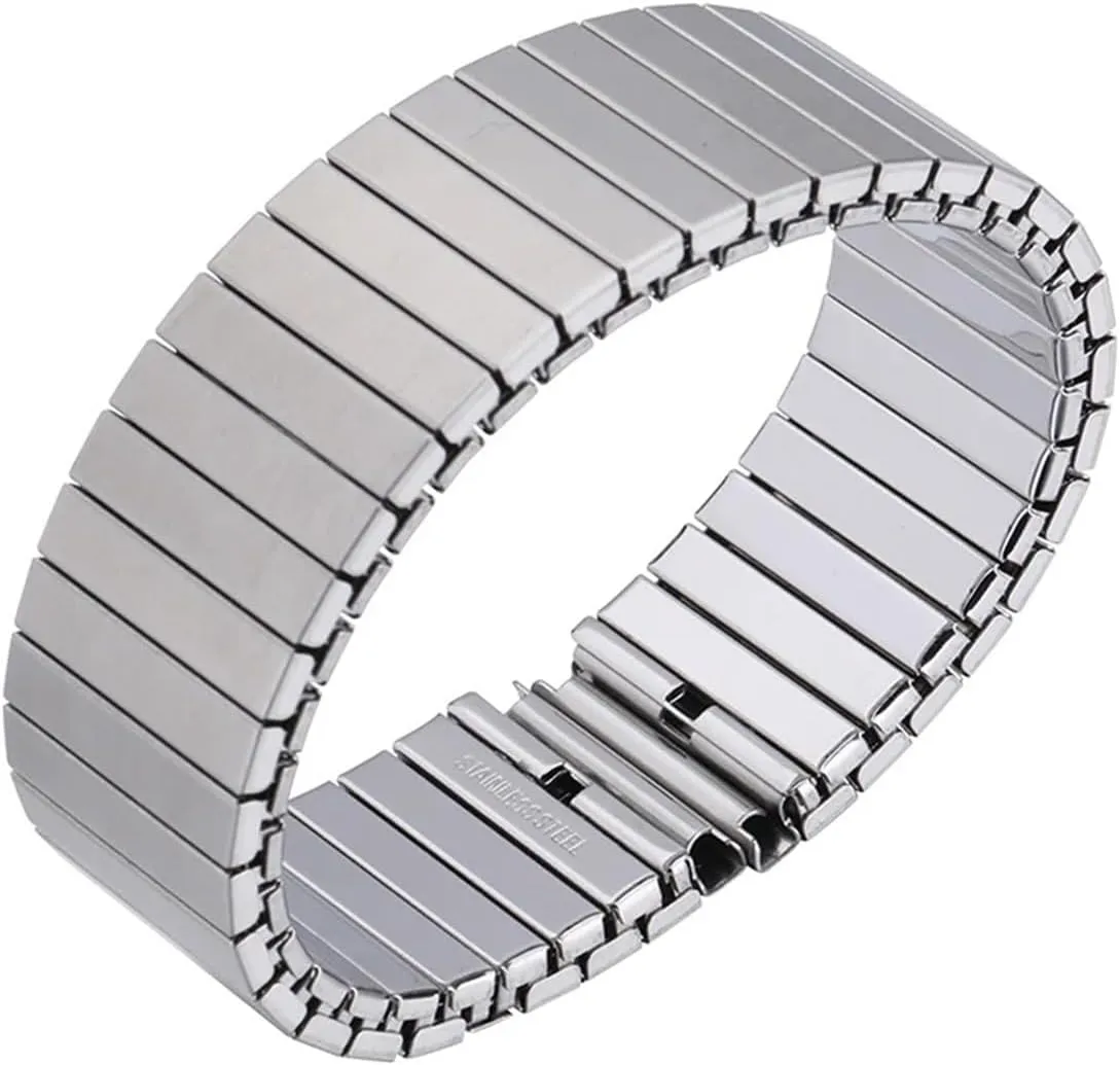 20mm 22mm Stainless Steel Elastic Stretch Strap Watch Band Metal Expansion Strap notable dissatisfy devise divert eliminate Wristband Accessories Bracelet 14mm 16mm 18mm 