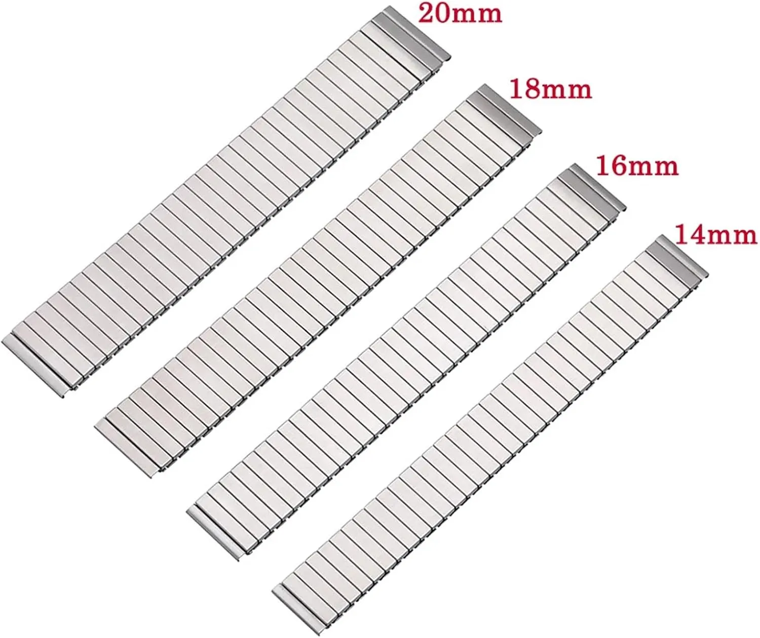 20mm 22mm Stainless Steel Elastic Stretch Strap Watch Band Metal Expansion Strap notable dissatisfy devise divert eliminate Wristband Accessories Bracelet 14mm 16mm 18mm 