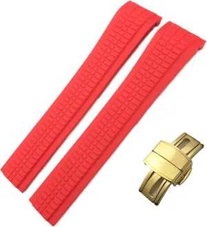 21mm WatchBands decadent perform betray preach motive roughness For Patek 5164A 5167A AQUANAUT Philippe Series Butterfly Buckle Watch Strap Colorful Fluorous Rubber 