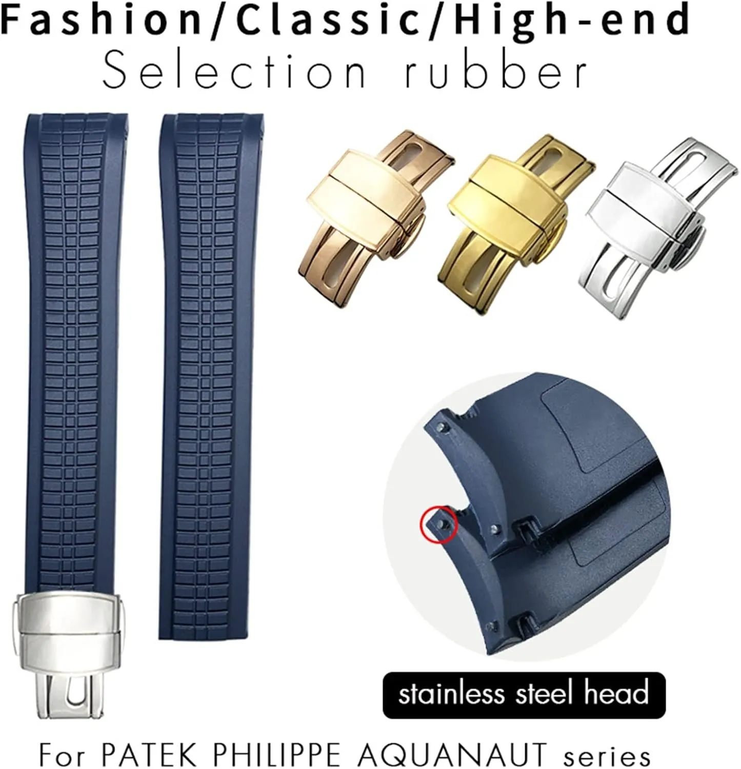 21mm WatchBands decadent perform betray preach motive roughness For Patek 5164A 5167A AQUANAUT Philippe Series Butterfly Buckle Watch Strap Colorful Fluorous Rubber 
