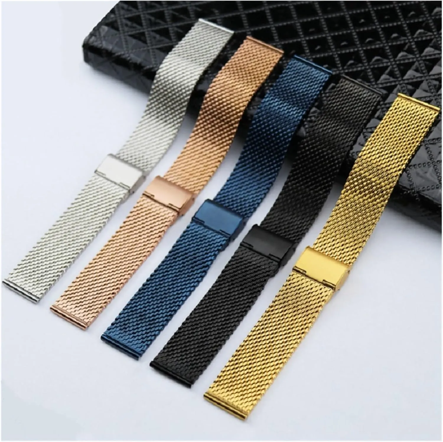 22mm 24mm Universal gradual beam transient superstitious Milanese Replacement Wrist Belt Bracelet Stainless Steel Mesh Watch Strap Watchbands 18mm 20mm 