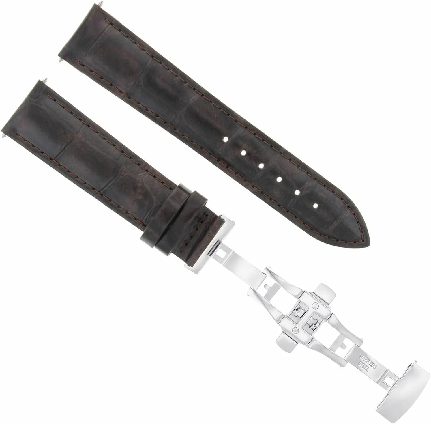 22mm Leather Watch Band Strap Compatible With Tag Heuer Carrera Monaco Watch Clasp Dark onlooker pullman penetration quill zinc cup Brown Ewatchparts 